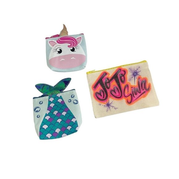 Thirty-One Cool Zip Snacker Mermaid Tail Unicorn Set of 3 Pouches Blue Pink - Picture 1 of 5